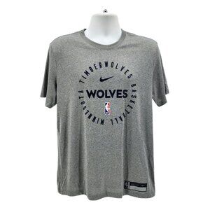 NEW Nike Minnesota Timberwolves Mens Medium Shirt The Nike Tee Gray Dri-Fit